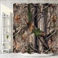 thumbnail image 2 of Camo Hunting Shower Curtain Set for Bathroom, Rustic Camouflage Camping Decor Fabric Shower Curtains Sets Fashion Fall Woodland Cabin Mens Bath Accessories with Hooks 72 X 72 inch, 2 of 6