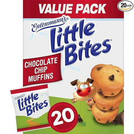 Entenmann’s Little Bites Chocolate Chip Muffins, 20 Pouches Value Pack