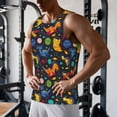 thumbnail image 5 of KLL Dinosaurs in Space Print Men's Muscle Gym Workout Stringer Tank Tops Bodybuilding Fitness T-Shirts Tank Tops Men-4X-Large, 5 of 7