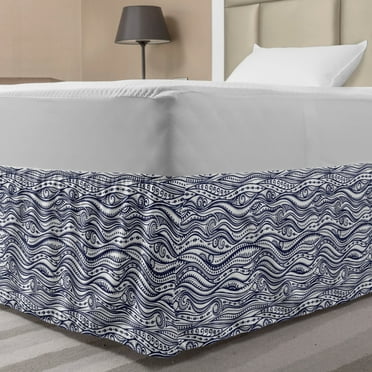 Ambesonne Vintage Multi-color Gathered Microfiber Bed Skirt, Full
