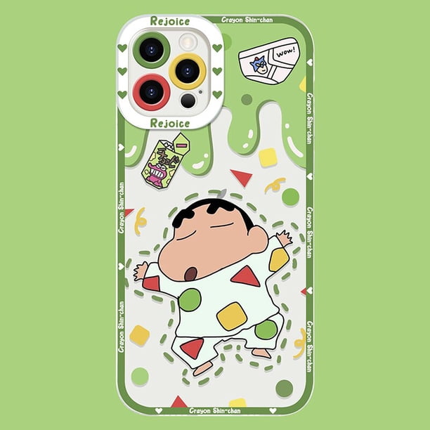 Funda de silicona suave y transparente para iPhone, carcasa ShinChan de dibujos animados para modelos 14 Pro Max, 13, 12 Mini, 11 Pro, XR, XS, X, 8, 7, 6, 6S Plus, SE, 2020 qiuyongming unisex