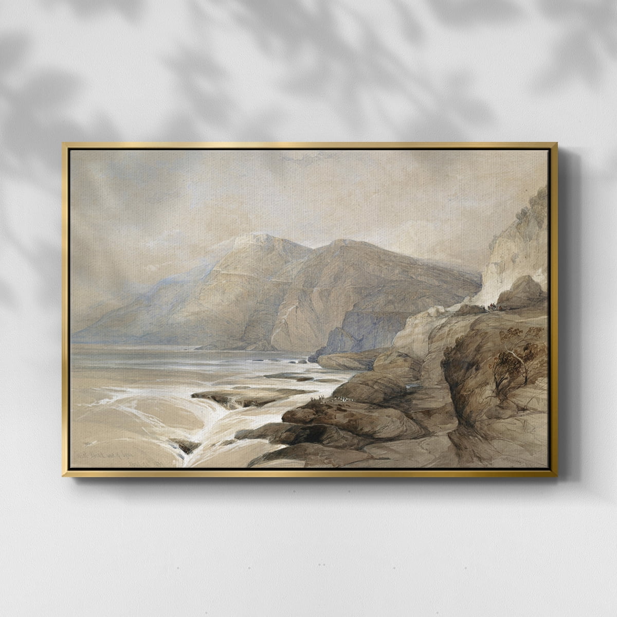 Vintage Landscape-MXV By Wexford Home Framed in Gold Wood Gallery Wrapped Canvas 27 in. x 41 in.