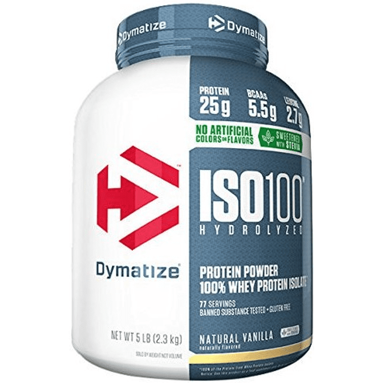 Dymatize ISO 100 Hydrolyzed 100% Whey Protein Isolate Powder, Natural