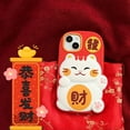 thumbnail image 5 of Case for iPhone 13,Kawaii Phone Cases 3D Silicone Cartoon Lucky Cat Fun Cute Case Soft Rubber Shockproof Protective Case Women Girls for iPhone 13, 5 of 7