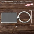 thumbnail image 5 of 10 Two Tone Rectangular Metal Keychains Set - Key Ring, High Quality - Black, 5 of 5
