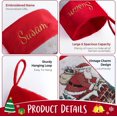 thumbnail image 3 of Personalized Christmas Stockings with Embroidered Name,Soft Velvet with Snowman Jacquard Design Xmas Stockings,18Inches Vintage Stocking for Family & Fireplace Holiday Decor Gift, 3 of 9