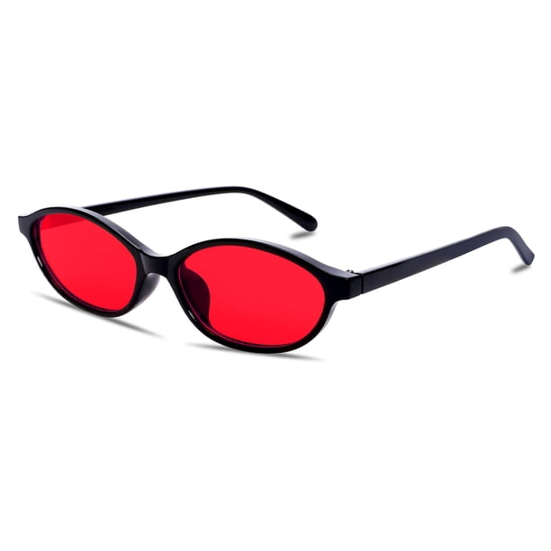 Gafas de Sol Retro Ovaladas GUVIVI Estilo Cat Eye de los 90 para Mujer UV400