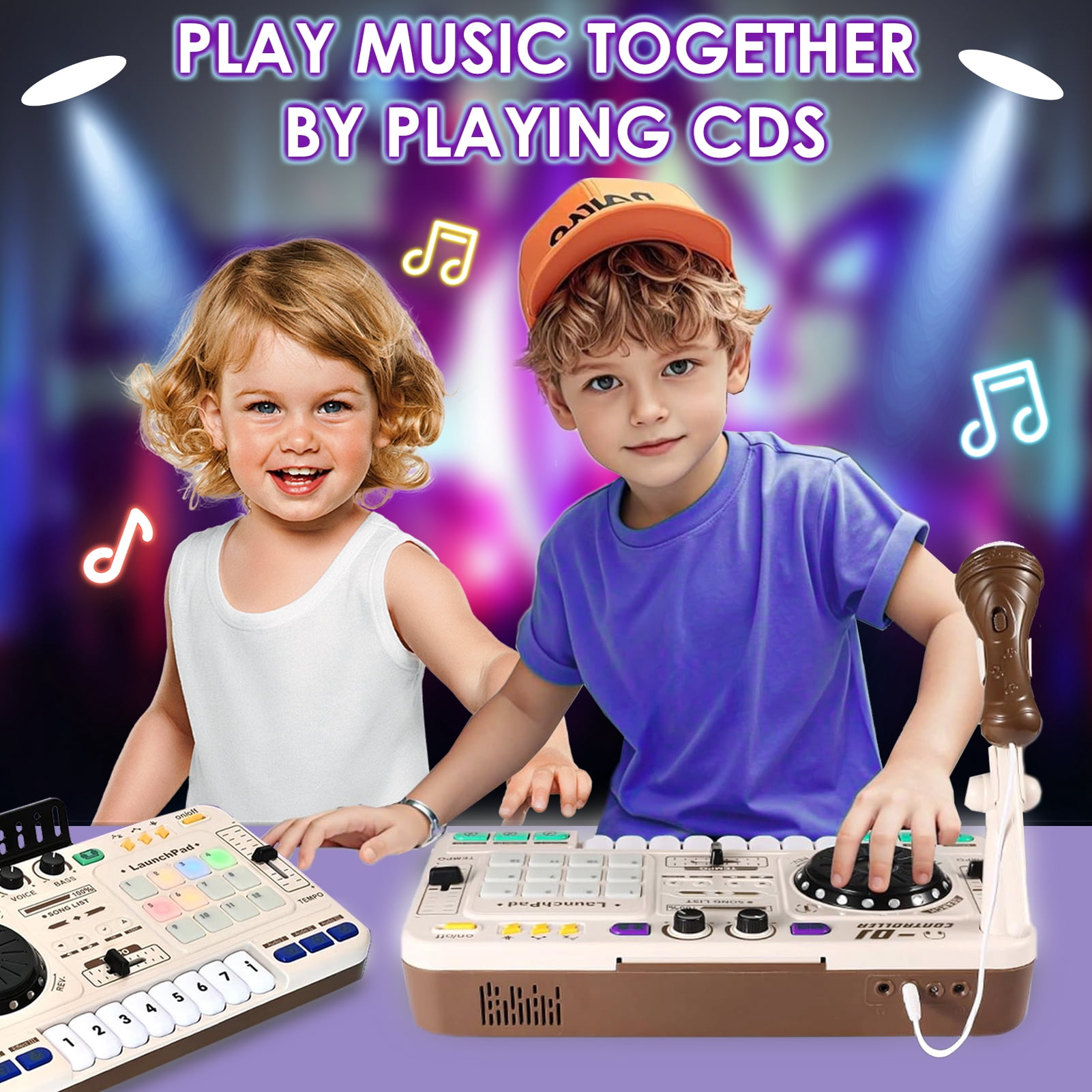 Sunforu DJ Toy Set for Kids, Toddler Musical DJ Mixer Toys with Lights Sounds & Bluetooth-enabled, Multi-functional Musical Instrument, Best Gift for Ages 4+