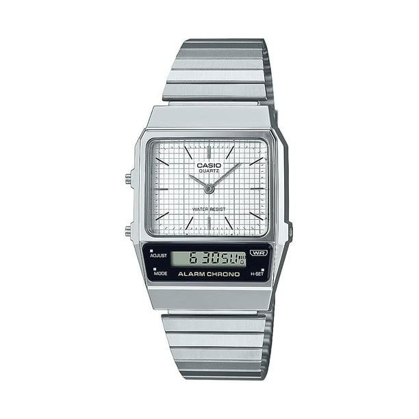 Reloj Hombre Casio AQ-800E Blanco Resistente al Agua