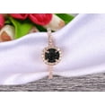 thumbnail image 5 of 1.75 Carat Round Cut Gem Stone Black Diamond Moissanite Engagement Ring On 10k Rose Gold Wedding Ring Art Deco Personalized for Brides, 5 of 6