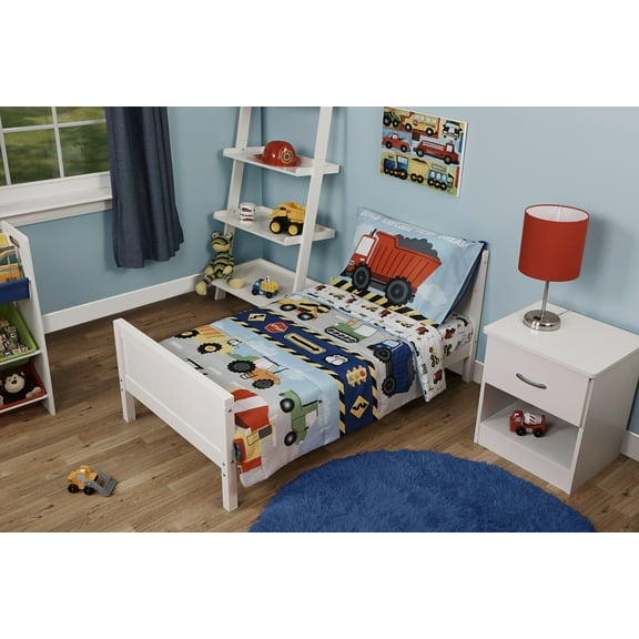 Funhouse Construction Trucks 4-Piece Bedding Set, Boy