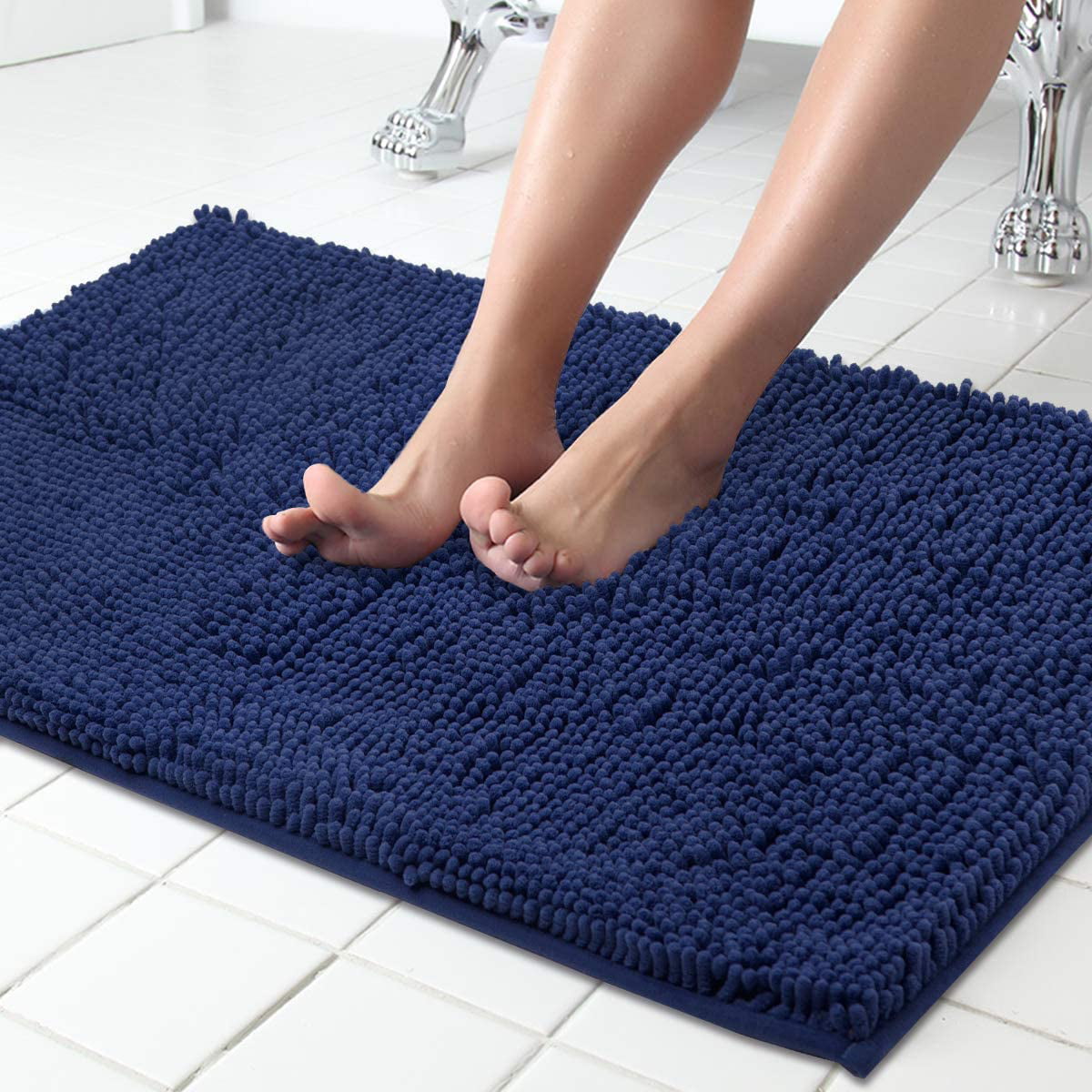 Space Grey Rugs for Bathroom Slip-Resistant Shag Chenille Bath Rugs Mat  Extra Soft and Absorbent Bath Rug for Shower Room Machine-Washable Fast  Dry, 20 x 32 Inches 