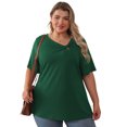 thumbnail image 6 of Daystry Women's Plus Size Short-Sleeve Tie Tops Tunic Wrap Sweetheart Lightweight Tee, 6 of 14