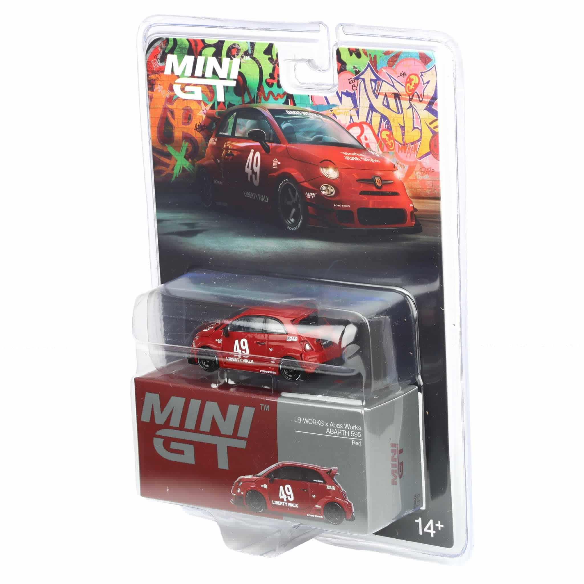 thumbnail image 3 of Mini GT MGT00963 Abarth 595 No.49 LB-Works Abas Works Red Limited Edition 1-64 Scale Diecast Model Car, 3 of 3