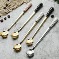 thumbnail image 2 of Stainless Steel Delicate Elegance Rose Sakura Flower Shape Ceramic Handle Spoon, 2 of 13