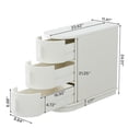 thumbnail image 5 of GVN Nightstand, Bedside Table,Solid Wood End Table, Narrow Side Table Nightstand with 3-drawer, White, 5 of 7