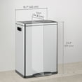 thumbnail image 3 of HOMCOM 2 x 20 Liter Garbage Can, Trash Can with Removable Buckets, Silver, 3 of 10