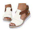 thumbnail image 2 of MKLEKYY Sandalias Flexi para Mujer, Sandalias Con Tira Trasera y Punta Abierta, Zapatos Bohemios para Vacaciones, Sandalias de Cuña, 2 of 4