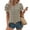 Khaki, variant on ATENAR T Shirts for Women Short Sleeve Casual Shirts for Women V Neck Tee Orange M