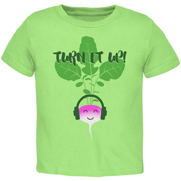 Vegetable Turn it Up Turnip Toddler T Shirt Lime 2T