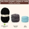 thumbnail image 3 of Chenille Chunky Yarn Super Bulky Soft Thick Fluffy Jumbo Giant Washable Polyester Big Yarn DIY for Arm Knit Blanket Cushion Bed Sofa Home Decor,0.55LB, 3 of 6