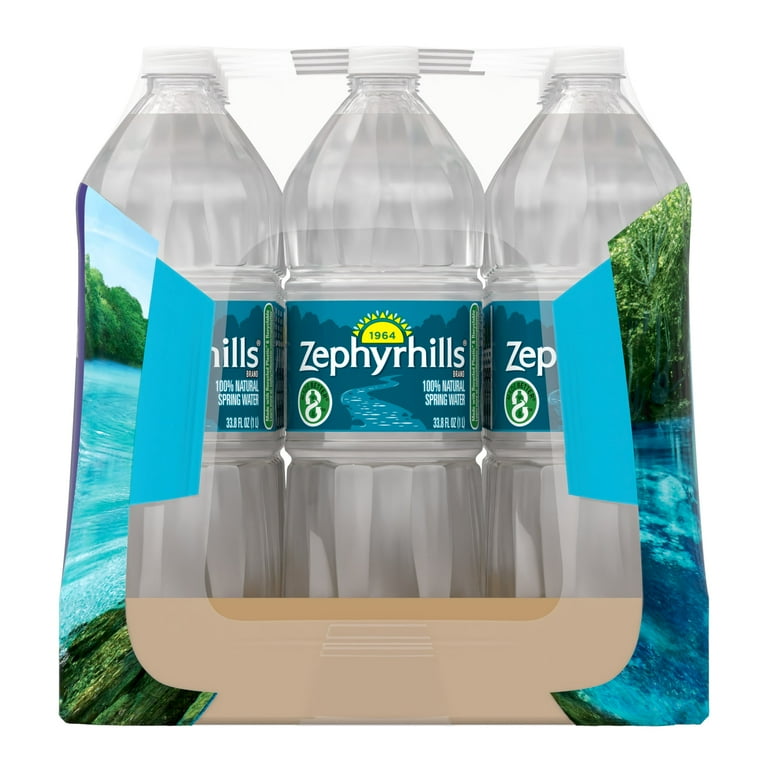 ZEPHYRHILLS 100% Natural Spring Water, 1-Liter Travel Size Plastic