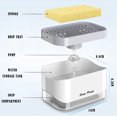 thumbnail image 4 of Dispensador de jabón líquido con soporte de esponja 2 en 1, dispensador de líquido para lavar platos, dispensador de bomba de mano de plástico para baños de fregadero de cocina oso de fresa Electrónica, 4 of 5