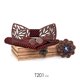 thumbnail image 1 of Pajarita de madera Pajarita de madera hecha a mano Pajarita de madera para hombre Gemelos Corsage Square Set, 1 of 4