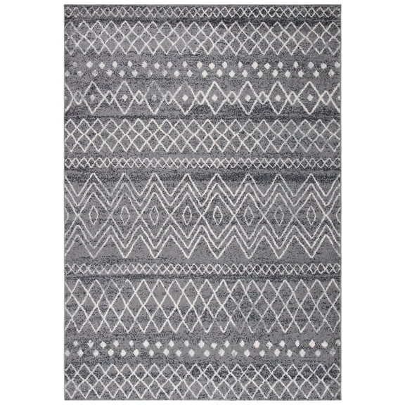 SAFAVIEH Madison Hannah Geometric Area Rug, Charcoal/Ivory, 3' x 5'