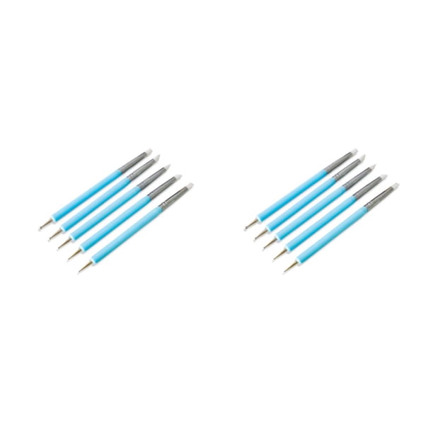 Speravity Juego de 10 unidades de bolígrafo punteado de doble cabeza, herramienta multifunción para esculpir arcilla, Kit surtido, artesanía Azul 2piezas