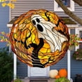 thumbnail image 5 of DAMAI Halloween Spooky Ghost Wind Spinner,Windchime 3D Metal Sculpture Wind Spinner,12in Stainless Steel Hanging Wind Spinners Outdoor Yard Patio Garden Decorations, 5 of 9