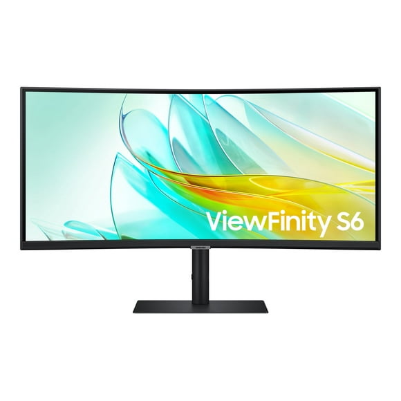 Samsung ViewFinity S6 S34C654UAN - S65UC Series - LED monitor - curved - 34" - 3440 x 1440 UWQHD @ 100 Hz - VA - 350 cd/m�� - 3000:1 - HDR10 - 5 ms - HDMI, DisplayPort, USB-C - speakers - black