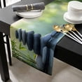 thumbnail image 3 of Zen Stones Cotton Linen Table Runner 18 x 72 inch Nature Water Reflection Country Botanical Non-slip Rectangular Dining Table Decor for Wedding Party Holiday Dinner, 3 of 8