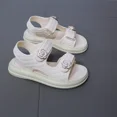 thumbnail image 3 of Sandalias informales simples de verano para niñas, decoraciones florales, zapatos de playa con punta abierta, zapatillas, calzado plano versátil, calzado para niños, 3 of 5