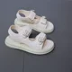 thumbnail image 3 of Sandalias informales simples de verano para niñas, decoraciones florales, zapatos de playa con punta abierta, zapatillas, calzado plano versátil, calzado para niños, 3 of 5