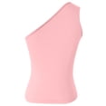 thumbnail image 5 of MEZZALL Women Fashion Casual Sleeveless One Shoulder Solid Color Form Fitting See Through Off The Shoulder Tank Tops Summer Comfort Female Camisole, 5 of 5