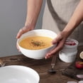thumbnail image 2 of Large 9.5 Inch Serving Bowls for Salad and Sides, Microwave and Dishwasher Safe White Bowls for Dinner Parties and Kitchen Decor, 2 of 3