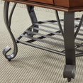 thumbnail image 6 of 2 Tier Retro Hexagon Wood Coffee Table with Metal Leg, Farmhouse Mid- Coffee Table with Storage Shelf ＆ Drawer for Living Room(40" Dx40 Wx19 H), 6 of 14