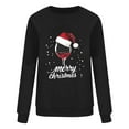 thumbnail image 4 of SYMOID Womens Black Christmas Holiday Sweatshirt - 100% Polyester Loose Crewneck Long Sleeve Wine Glass Snowflake Plus Size S-XXL Casual Top,Size 2XL, 4 of 5