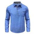 thumbnail image 5 of akafmk Mens Long Sleeve Shirts Button Front Collared Shirt with Pocket Linen-Like Breathable Fall Tops, Size 2XL, 5 of 8