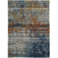 thumbnail image 2 of Mark&Day Area Rugs, 6x9 Strongylos Global Dark Blue Area Rug, Blue Ivory Orange Carpet for Living Room, Bedroom or Kitchen (6'7" x 9'), 2 of 6