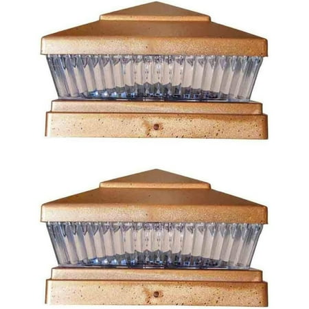 

2 Pack ZQRPCA Plastic Copper 6x6 Outdoor 5 LED 78lumens Solar Light Post Light