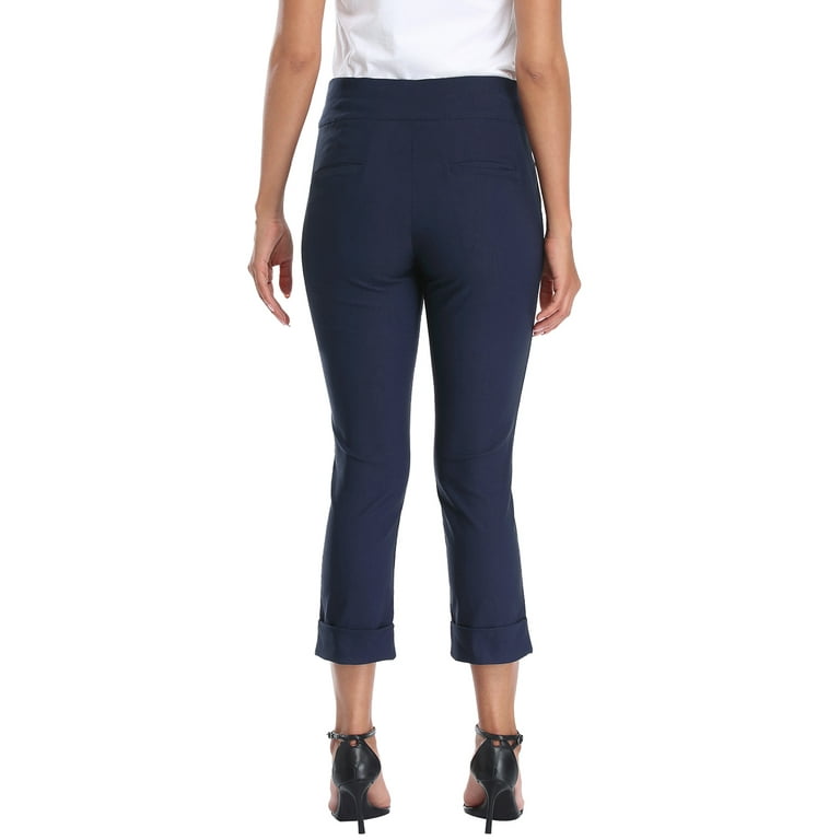 Womens navy crop pants sale