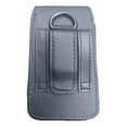Black leather case with fixed clip and Belt Loops compatible with Cingular Flex Flip Phone