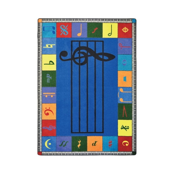 Joy Carpets Kid Essentials Note Worthy (Elementary) 10'9" x 13'2" Area Rug in Color Multi