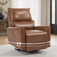 thumbnail image 2 of Brown Leather Swivel Rocker Recliner Chair for Adults, Glider Rocking Chair for Nursery, Small Recliner Chair for Small Spaces, RV, Living Room, 2 of 8