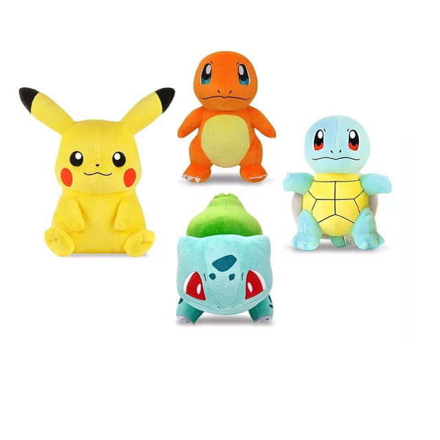 Peluches Kawaii Pokémon 4pcs: Pikachu, Charmander, Squirtle Y Bulbasaur, Compañero Cómodo Y Seguro, Muy Suave Y Perfecto Para Abrazar, Regalo De Cumpleaños Y Navidad Para Niños