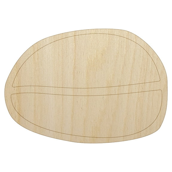 Coffee Bean Solid Wood Shape Unfinished Piece Cutout Craft DIY Projects - 4.70 Inch Size - 1/8 Inch Thick