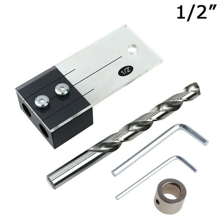 

3/8 1/2 Acrylic Dowel Jig with Drill Bit Split Ring Stop Collar Vertical Drill Guide Hole Locator for Woodworking Tool