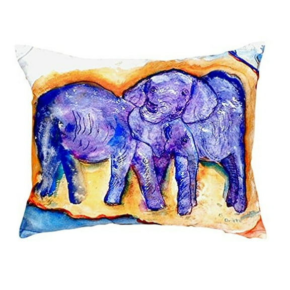 Betsy Drake Elephants No Cord Pillow 16x20